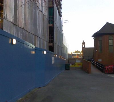 Between Bus Garage and Church
