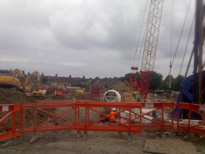 Across Site between Old Rink Site and New Interchange
