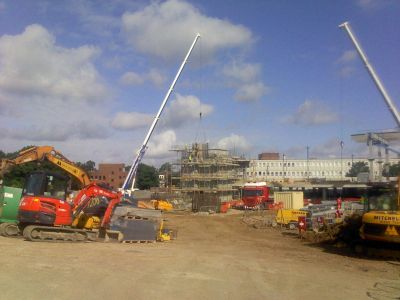 Across Site towards Railway from Temporary Bus Layover
