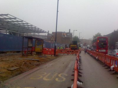 Roadworks along Streatham High Road
