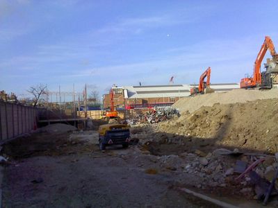 Bus Garage Demolition from Natal Road
