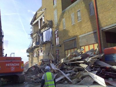 Bus Garage Demolition from High Road
