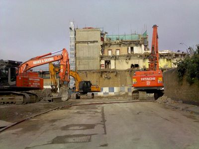 Bus Garage Demolition from Natal Road
