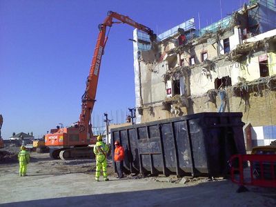Bus Garage Demolition from High Road
