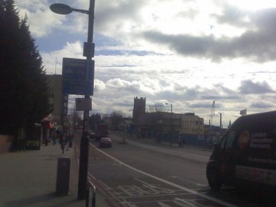 Long View of Truncated Rink Building
