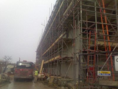 Construction of Back of Leisure Centre from Natal Road
