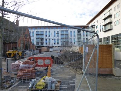 Work on Paving around Church
